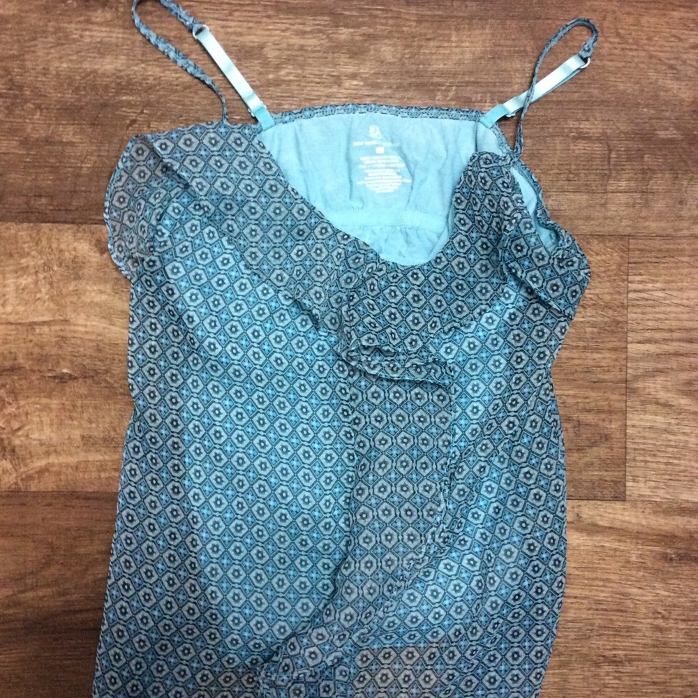 Blue and black top / tank / cami